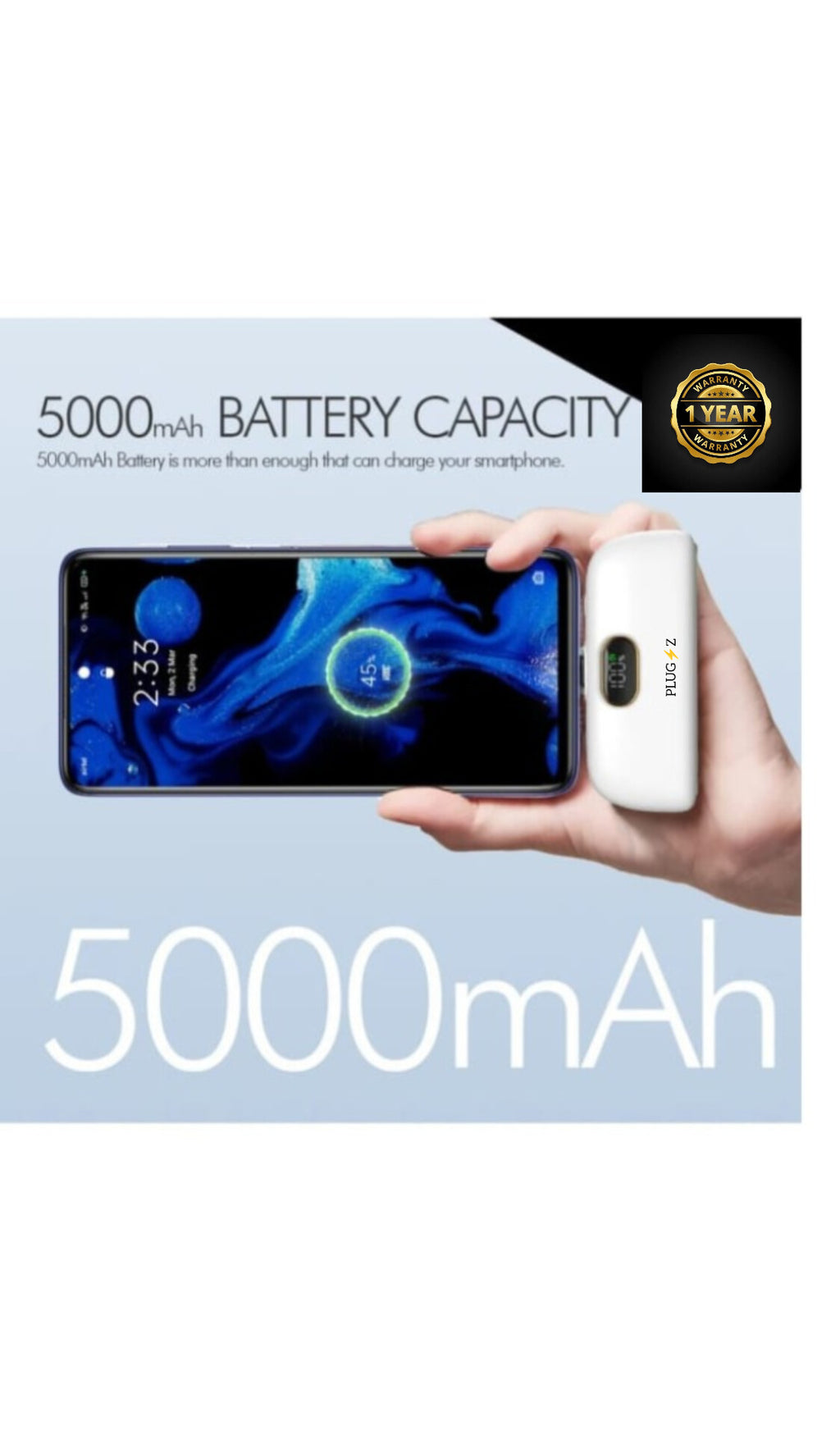 PLUG⚡Z 5000 MAH POWERFULL EXTRA BATTERY FOR YOUR PHONE