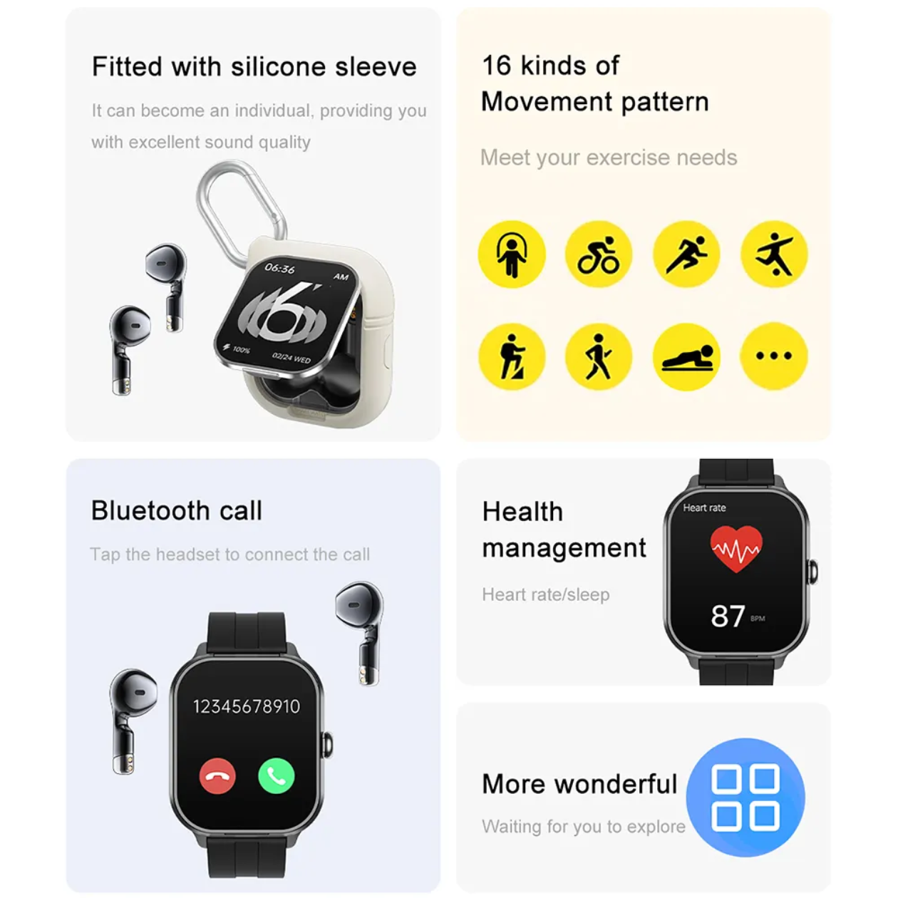 PLUG⚡Z - Advanced Features SmartWatch with EarPods